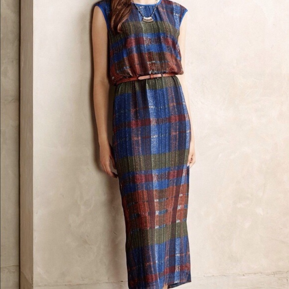 FINAL PRICE Anthropologie HD in Paris Andaz Plaid Maxi Dress